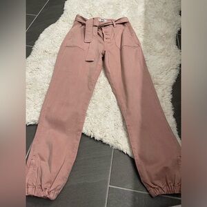 Paige pale pink never worn high waist denim with stretch joggers size 26